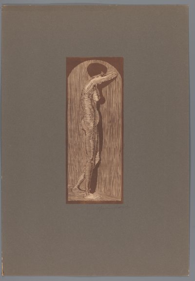 Kadın Çıplak Ayakta Üzüntü (orijinal başlık) by Samuel Jessurun de Mesquita (signed by artist)