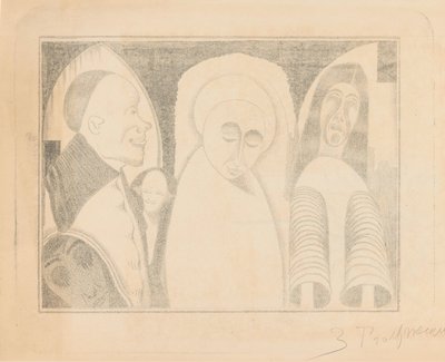 Fantezi: çeşitli figürler, kollu olarak kollu olan en sağdaki by Samuel Jessurun de Mesquita