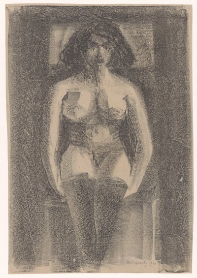 Oturmuş kadın çıplak, çoraplı by Samuel Jessurun de Mesquita