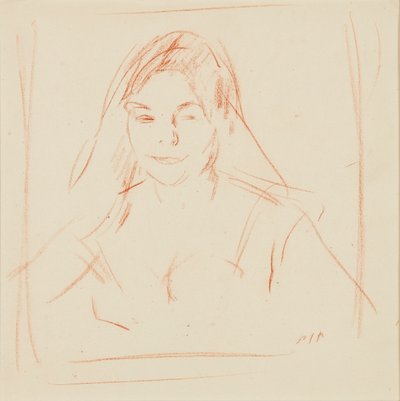 Peçeli Kız (sanguine) by Samuel John Peploe