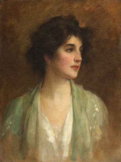 Yeşil Şal by Samuel Luke Fildes