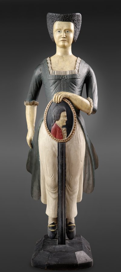 Bir figür başı modeli, c.1800 (boyalı ahşap) by Samuel McIntire