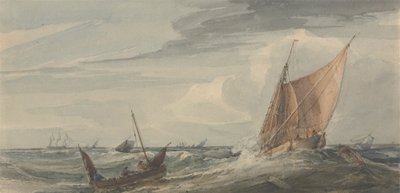 Fırtınalı Denizde Gemiler by Samuel Owen