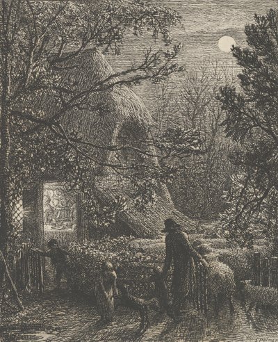 Noel veya Son Koyun Katlamak, 1850. by Samuel Palmer