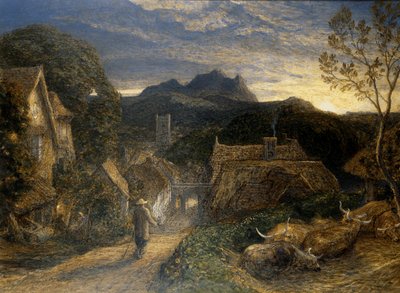 The Bellman (gemide sulu boya ve gövde boyası) by Samuel Palmer