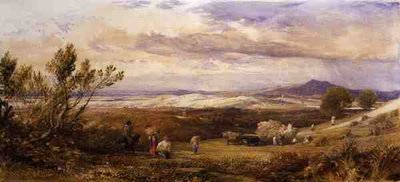 Mısır Tarlası, Bulutlu Sabah (suluboya) by Samuel Palmer