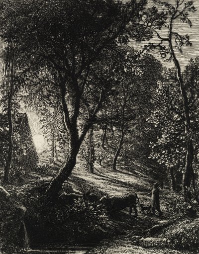 Çobanın Kulübesi veya Gün Batımı, 1850. by Samuel Palmer