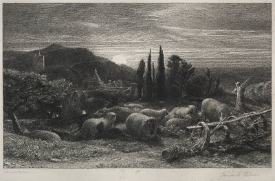 Yükselen Ay. by Samuel Palmer