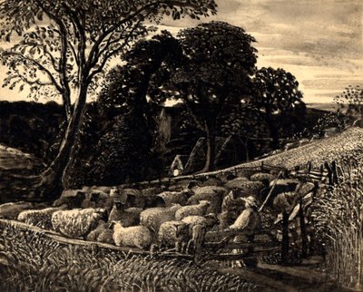 Koyun Kıvrımı, c.1831-32 (Suluboya) by Samuel Palmer