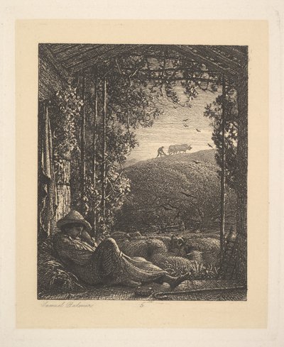 Uyuyan Çoban, Sabah Erken, 1857. by Samuel Palmer