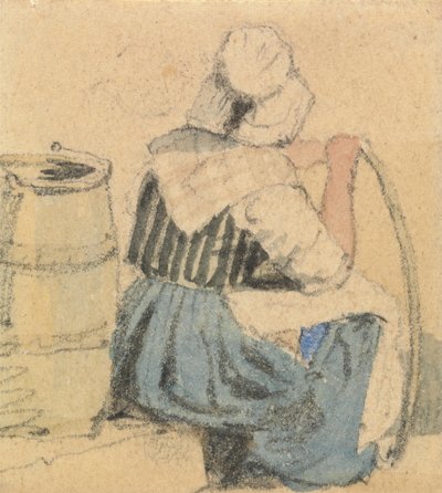 Oturan Bir Köylü Kadın by Samuel Prout