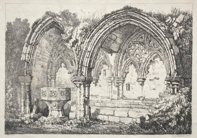 İngiltere'nin Kuzeyinde Bir Dizi Eski Bina ve Kır Evleri: Kirkham Manastırı'nın Bir Parçası by Samuel Prout
