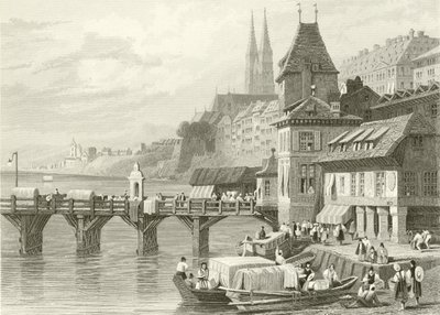 Basel, Ren Nehri üzerinde by Samuel Prout