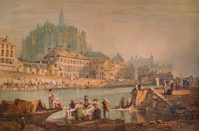 Nehirdeki Katedral Kasabası, c1825 by Samuel Prout