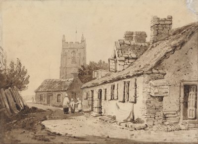 Kilise ve Kulübeler by Samuel Prout