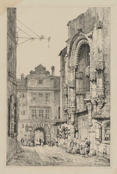 Flanders ve Almanya'da Yapılan Eskizlerin Fasimilies: Thein Kilisesi, Prag by Samuel Prout