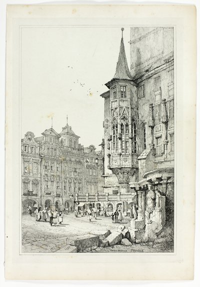 Belediye Binası, Prag by Samuel Prout