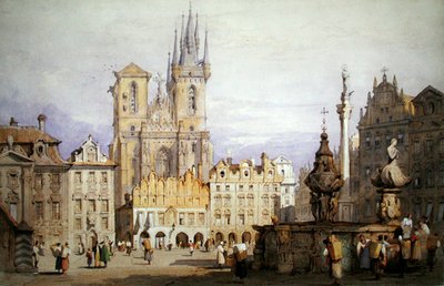 Prag (kağıt üzerine gövde rengi ile sulu boya) by Samuel Prout