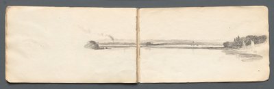 Sketchbook: Yelkenlilerle Manzara, 1814. by Samuel Prout