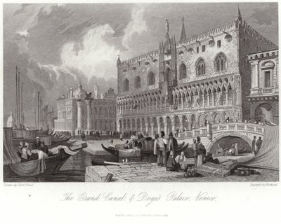 Büyük Kanal ve Doge Sarayı by Samuel Prout