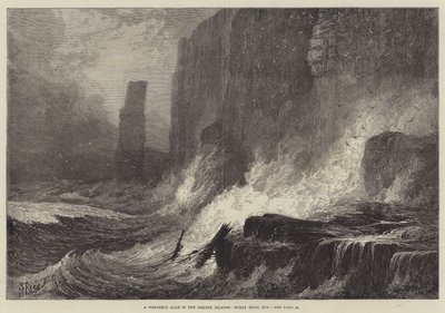 Orkney Adaları'nda Batı Fırtınası, Roray Head, Hoy by Samuel Read