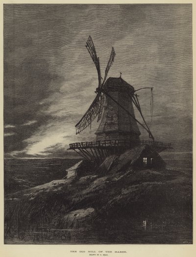 Marsh'taki Eski Değirmen by Samuel Read