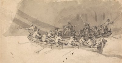 Mürettebatlı İki Tekne, The Royal William at Sea için Çalışma by Samuel Scott