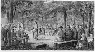 Binbaşı Long, Oto (Missouri) Kızılderilileri ile bir Konsey Holding, Lawson tarafından kazınmış, 1819 by Samuel Seymour