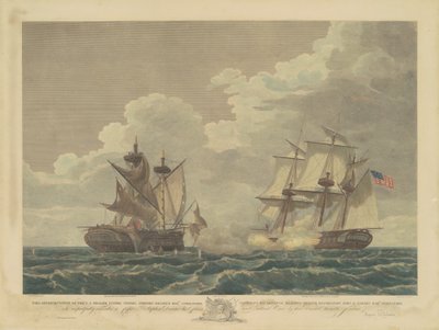 ABD Fırkateyni ABD Britannic Majestelerinin Makedon Fırkateynini Yakaladı by Samuel Seymour, after Thomas Birch