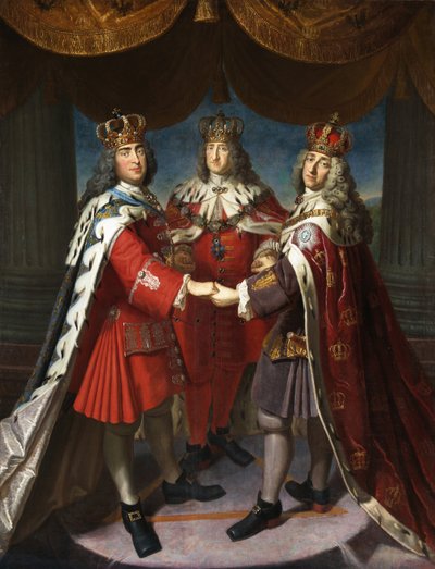 Krallar İttifakı Frederick I. Prusya'da, II Ağustos Güçlü ve Danimarka Kralı IV. Frederick, 1709. by Samuel Theodor Gericke