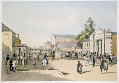 King William Street, Adelaide köşesinden Hindley Street by Samuel Thomas Gill