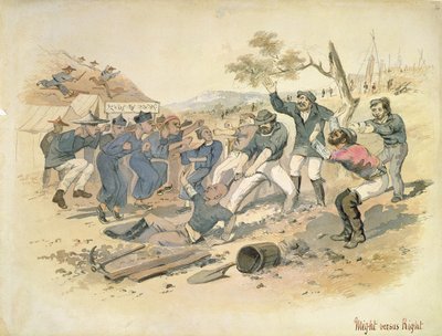 Güce Karşı Hak, c.1861 (suluboya) by Samuel Thomas Gill