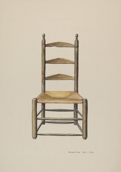 Pensilvanya Merdiven Sırtlı Sandalye by Samuel W. Ford