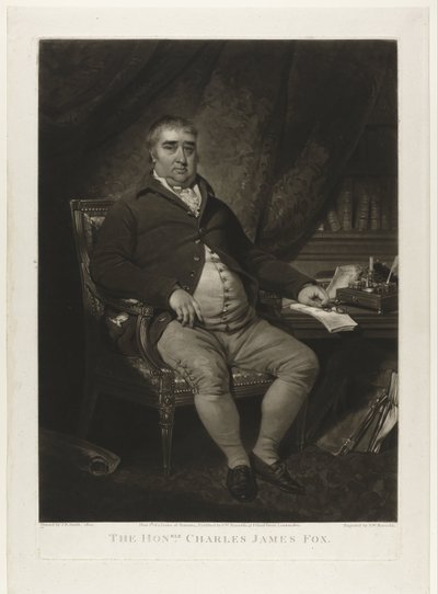 Portret van Charles James Fox Saygıdeğer Charles James Fox (nesnedeki başlık) by Samuel William Reynolds (I)