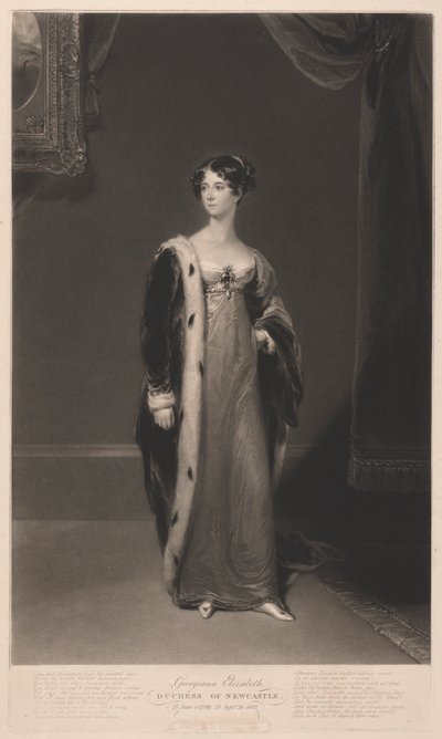 Georgiana Elizabeth Newcastle Düşesi by Samuel William Reynolds