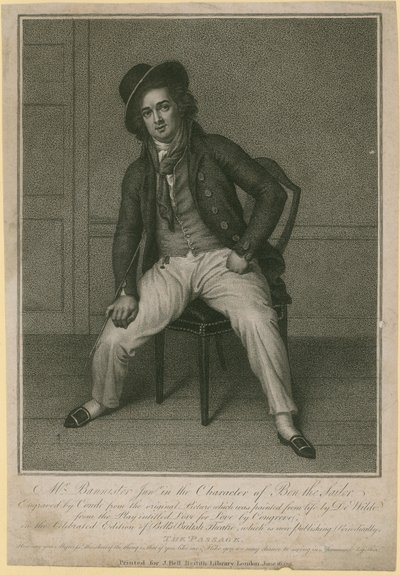 Mr Bannister junior in the character of Ben the Sailor  by Samuel de Wilde