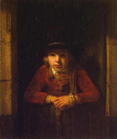 Boy Looking through the Window, c.1647  by Samuel van Hoogstraten