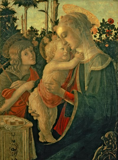 Vaftizci Yahya ile Madonna ve Çocuk (panelde yağlı boya) (detaylar için bkz. 93885, 93887) by Sandro Botticelli