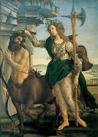 Pallas (Athena veya Minerva) ve Centaur, Sandro Botticelli (1445-1510), yaklaşık 1482 - Floransa, Uffizi Galerisi. by Sandro Botticelli