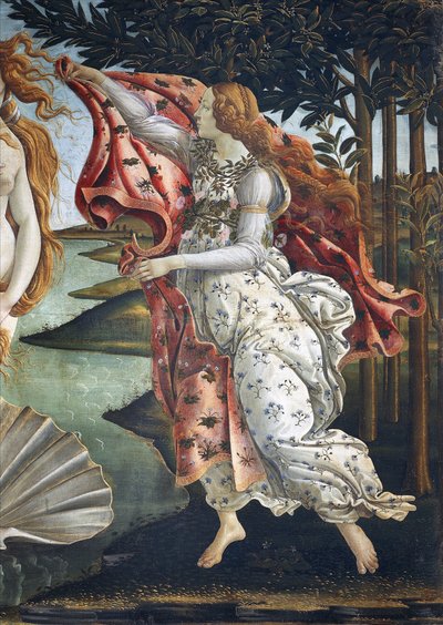 Venüs'ün doğuşu (detay) - Tuval üzerine tempera by Sandro Botticelli