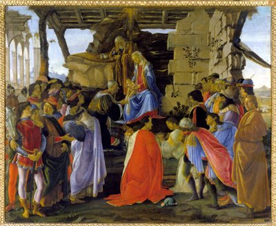 Medici ailesinin üyesinin "Magi Hayranlığı" temsili by Sandro Botticelli