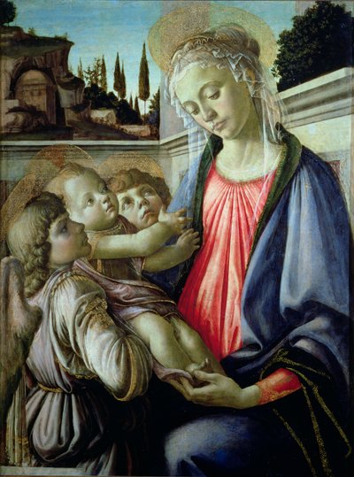 Madonna ve melekli çocuk (panelde öfke) by Sandro Botticelli