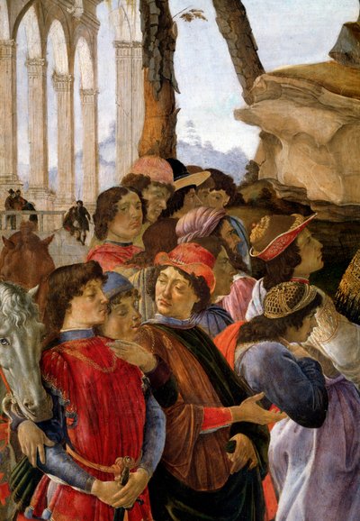 Büyücülerin hayranlığı, detay by Sandro Botticelli