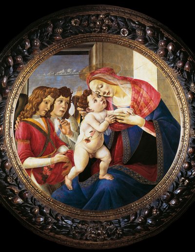 Bakire ve Çocuk ve İki Melek (ahşap üzerine tempera, c.1490) by Sandro Botticelli