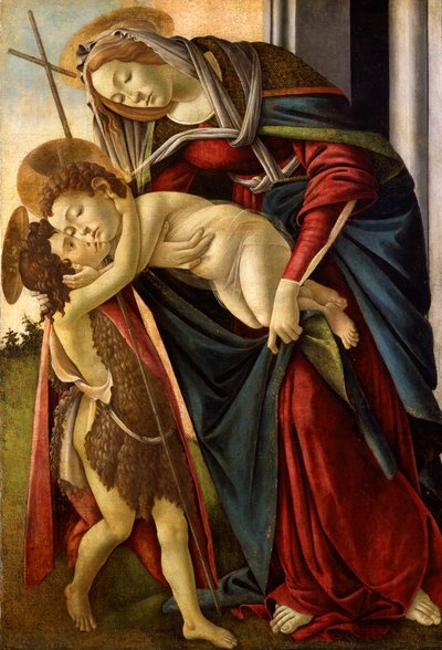 Bebek Aziz John ile Madonna ve Çocuk c.1490 (tempera) by Lancelot Volders