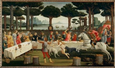 Die Geschichte des Nastagio degli Honesti III by Sandro Botticelli