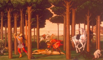 Die Geschichte des Nastagio degli Honesti II by Sandro Botticelli