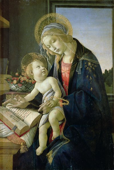 Kitabın Madonna'sı (Tempera ve ahşap panel üzerine yağlı boya) c. 1480-81 by Sandro Botticelli