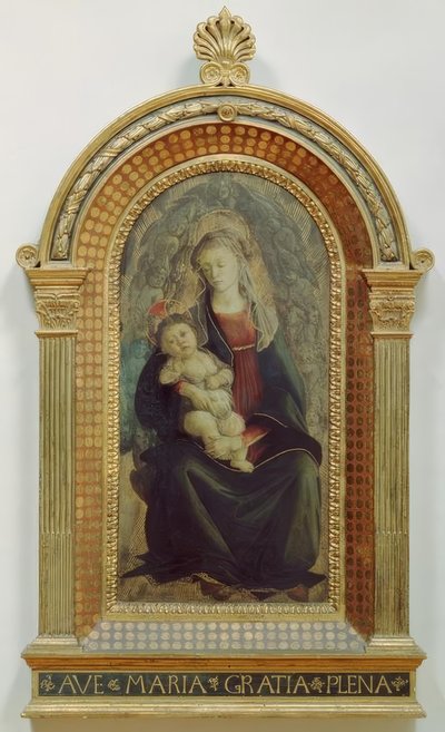 Meryem bir melek zaferinde çocukla by Sandro Botticelli