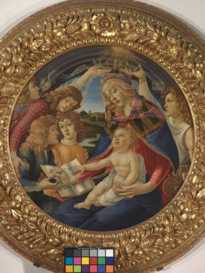 Meryem ile çocuk ve beş melek by Sandro Botticelli